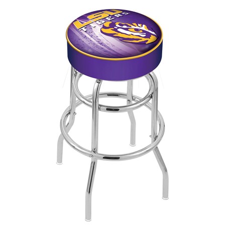 Holland Bar Stool Co 30" Louisiana State Cushion Seat, 2-Ring Chrome Swivel Bar Stool L7C130LaStUn-D2